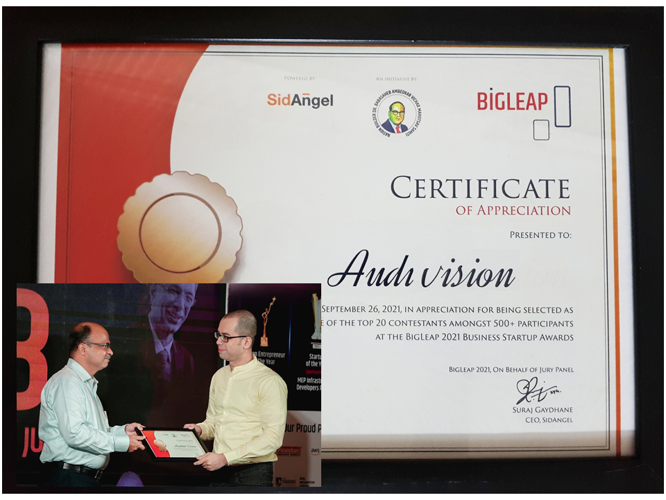 SidAngel BigLeap India Awards top 20 badge.